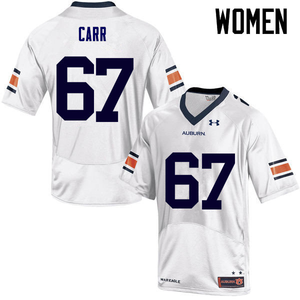 Women Auburn Tigers #67 Tyler Carr College Football Jerseys Sale-White - Click Image to Close
